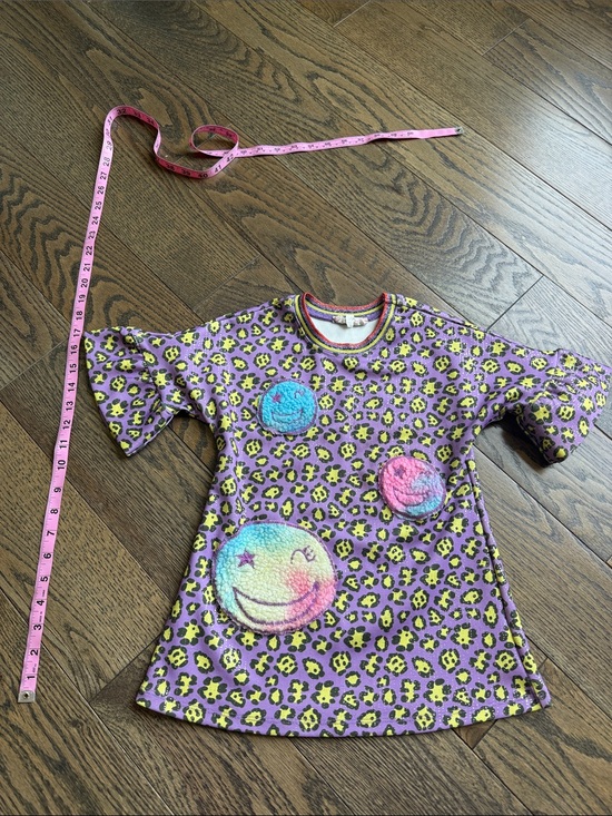 Sara Sara Other - Sara Sara Purple & Yellow Leopard Smiley Patch Kids Dress